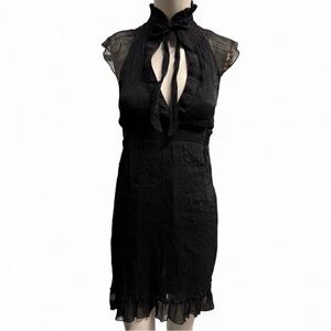 Poetry Black Ruffled Mini Dress